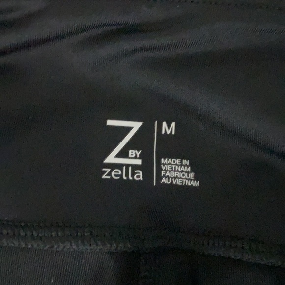 Zella Black Iridescent Stripe Mesh Crop Yoga Leggings Pants Medium - Picture 5 of 5